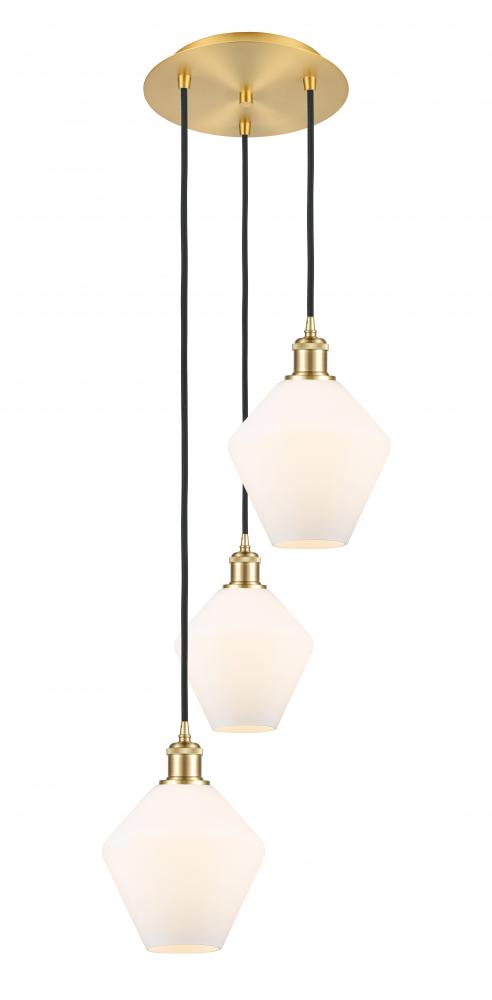 Cindyrella - 3 Light - 15 inch - Satin Gold - Cord Hung - Multi Pendant