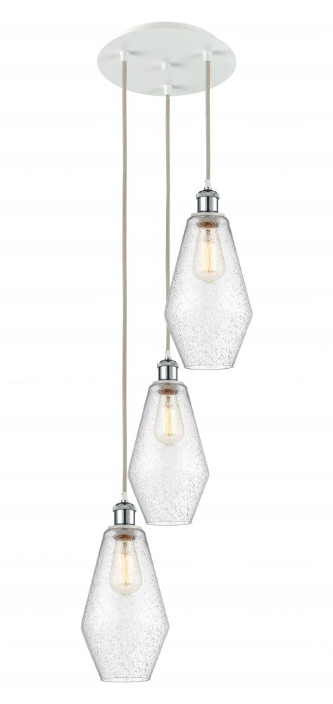 Cindyrella - 3 Light - 14 inch - White Polished Chrome - Cord Hung - Multi Pendant