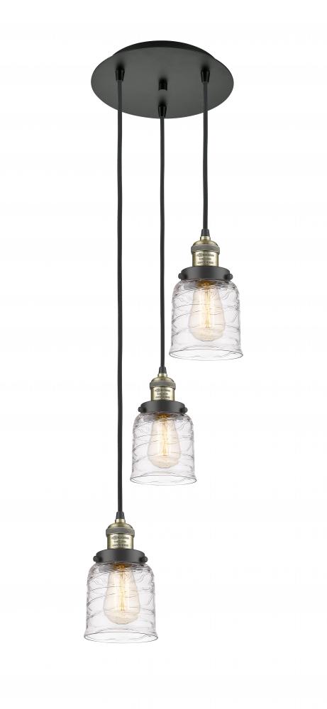 Bell - 3 Light - 12 inch - Black Antique Brass - Cord hung - Multi Pendant