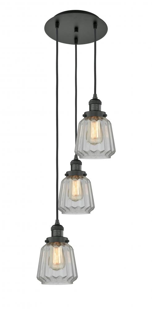 Chatham - 3 Light - 14 inch - Matte Black - Cord hung - Multi Pendant