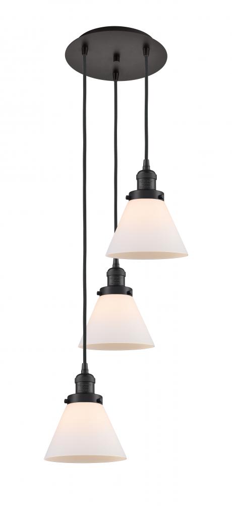 Cone - 3 Light - 14 inch - Oil Rubbed Bronze - Cord hung - Multi Pendant