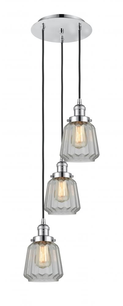 Chatham - 3 Light - 14 inch - Polished Chrome - Cord hung - Multi Pendant