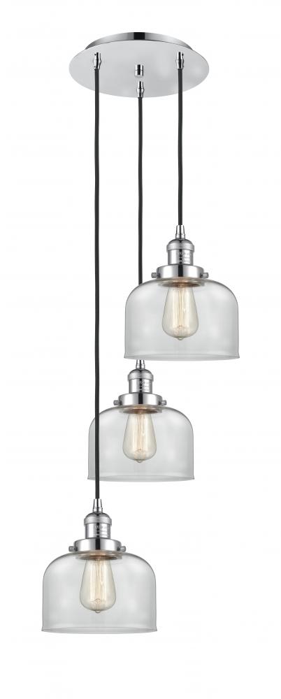 Cone - 3 Light - 14 inch - Polished Chrome - Cord hung - Multi Pendant