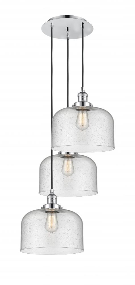 Cone - 3 Light - 18 inch - Polished Chrome - Cord hung - Multi Pendant