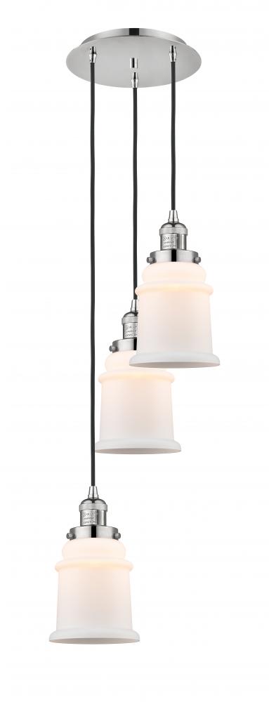 Canton - 3 Light - 13 inch - Polished Nickel - Cord hung - Multi Pendant