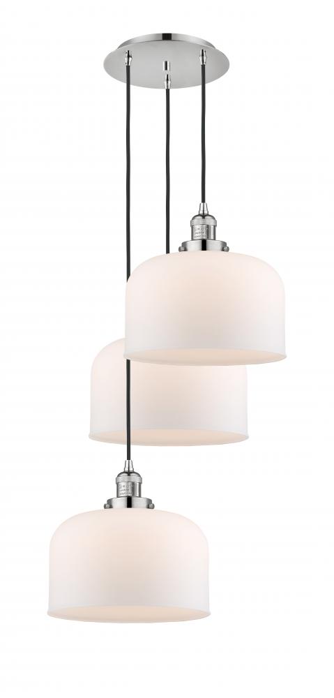 Cone - 3 Light - 18 inch - Polished Nickel - Cord hung - Multi Pendant