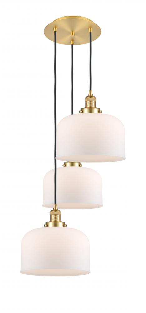 Cone - 3 Light - 18 inch - Satin Gold - Cord hung - Multi Pendant