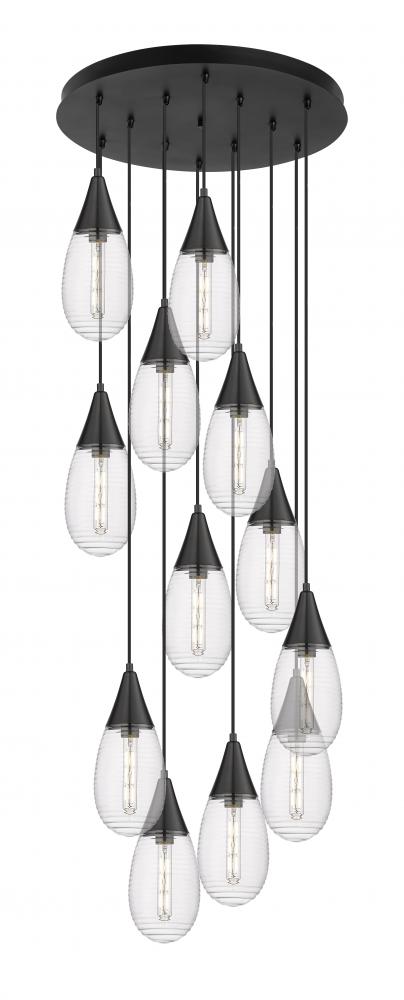 Malone - 12 Light - 25 inch - Matte Black - Multi Pendant