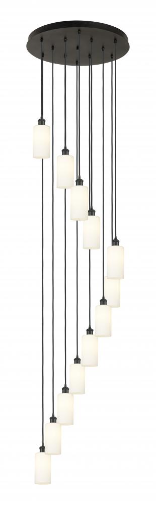 Crown Point - 12 Light - 24 inch - Matte Black - Multi Pendant