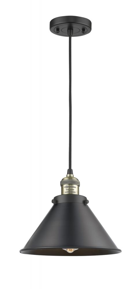 Briarcliff - 1 Light - 10 inch - Black Antique Brass - Cord hung - Mini Pendant