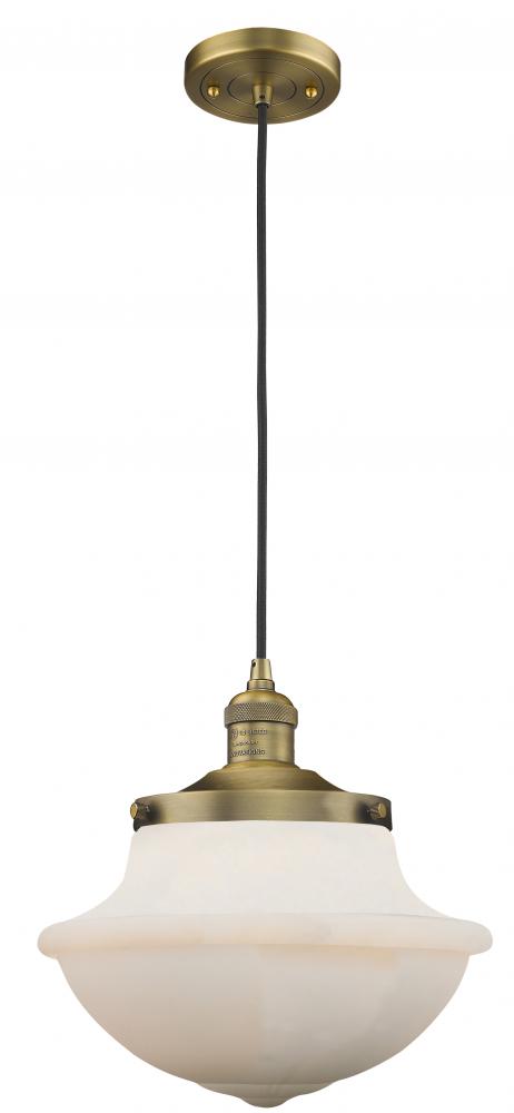 Oxford - 1 Light - 12 inch - Brushed Brass - Cord hung - Mini Pendant