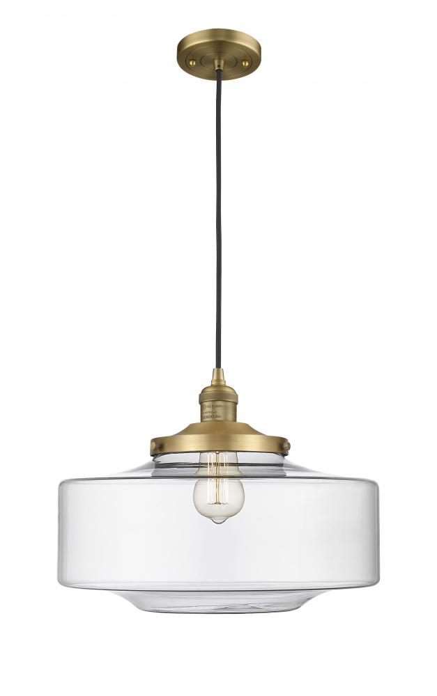 Bridgeton - 1 Light - 16 inch - Brushed Brass - Cord hung - Mini Pendant