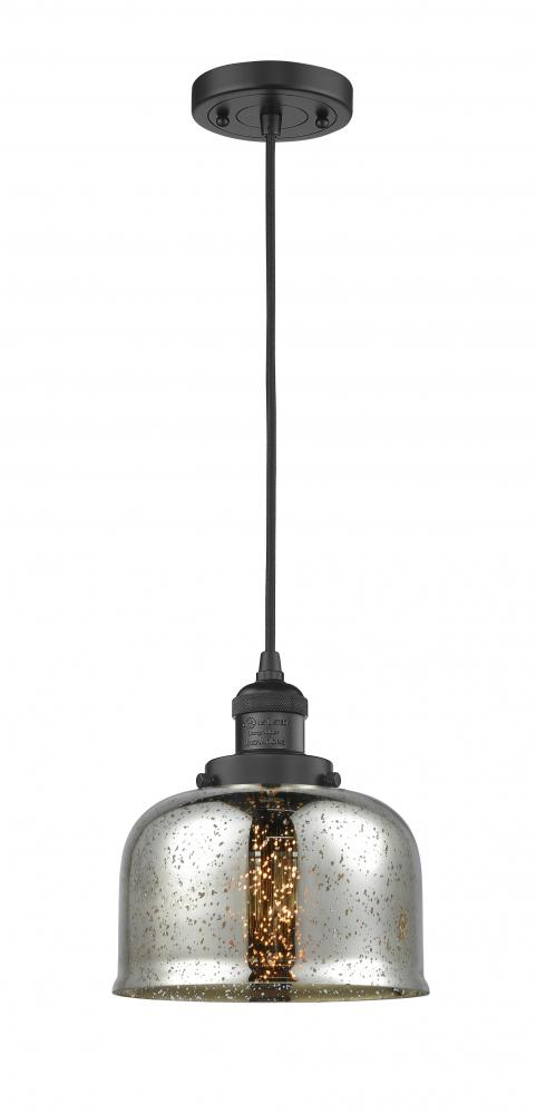 Bell - 1 Light - 8 inch - Matte Black - Cord hung - Mini Pendant