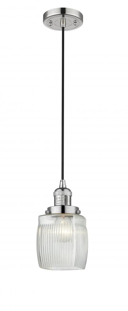 Colton - 1 Light - 6 inch - Polished Nickel - Cord hung - Mini Pendant