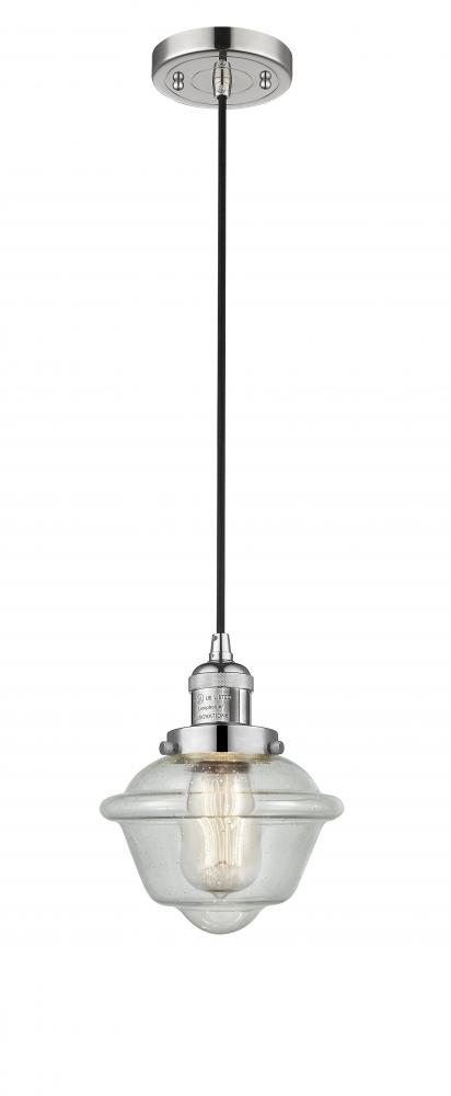 Oxford - 1 Light - 7 inch - Polished Nickel - Cord hung - Mini Pendant