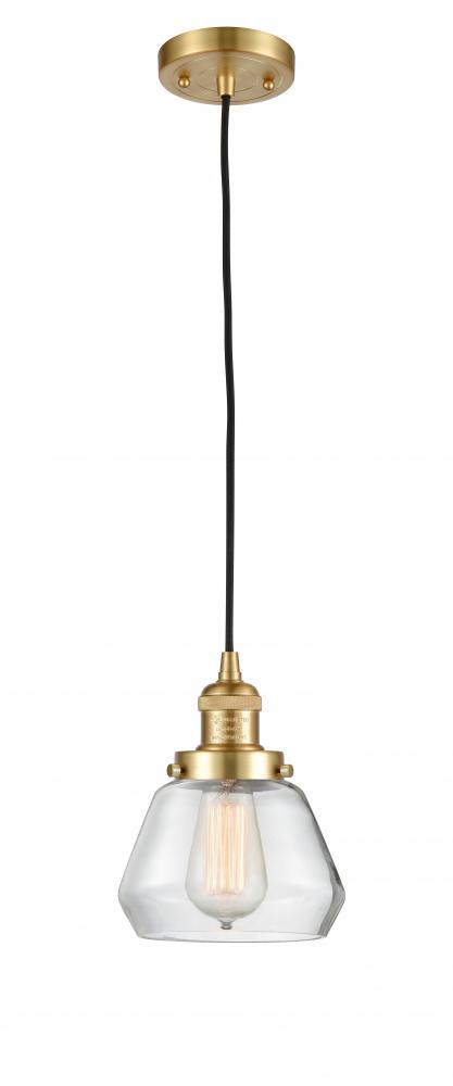 Fulton - 1 Light - 7 inch - Satin Gold - Cord hung - Mini Pendant