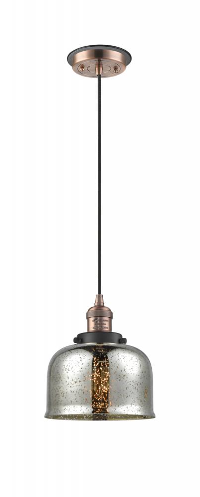 Bell - 1 Light - 8 inch - Antique Copper - Cord hung - Mini Pendant