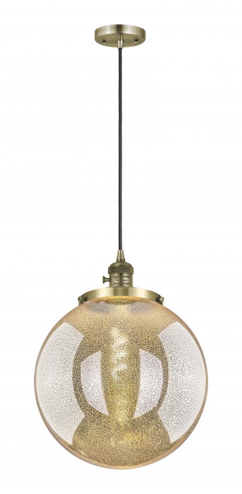 Beacon - 1 Light - 14 inch - Antique Brass - Cord hung - Mini Pendant