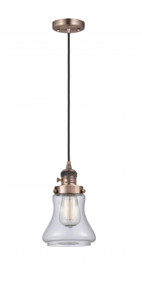 Bellmont - 1 Light - 6 inch - Antique Copper - Cord hung - Mini Pendant