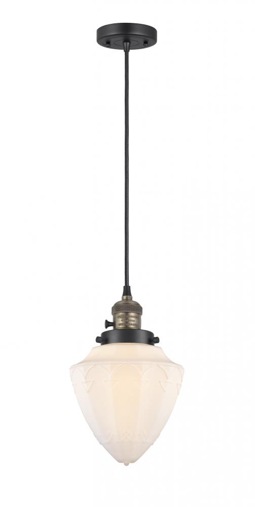 Bullet - 1 Light - 7 inch - Black Antique Brass - Cord hung - Mini Pendant