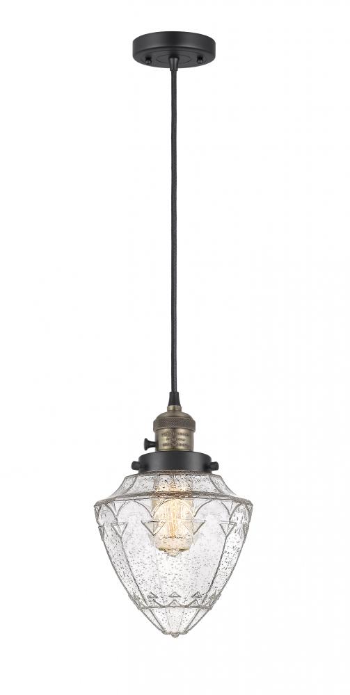 Bullet - 1 Light - 7 inch - Black Antique Brass - Cord hung - Mini Pendant