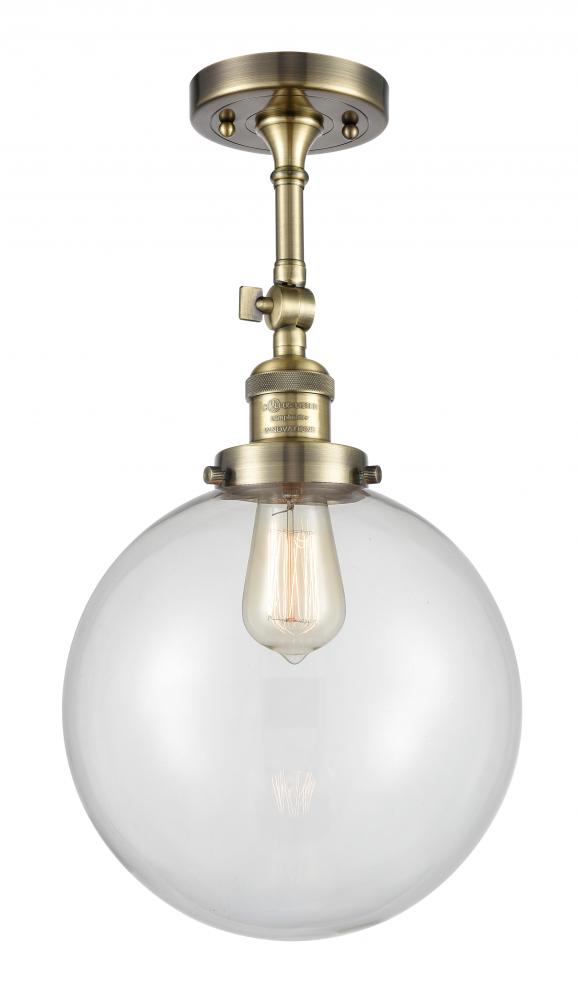 Beacon - 1 Light - 10 inch - Antique Brass - Semi-Flush Mount