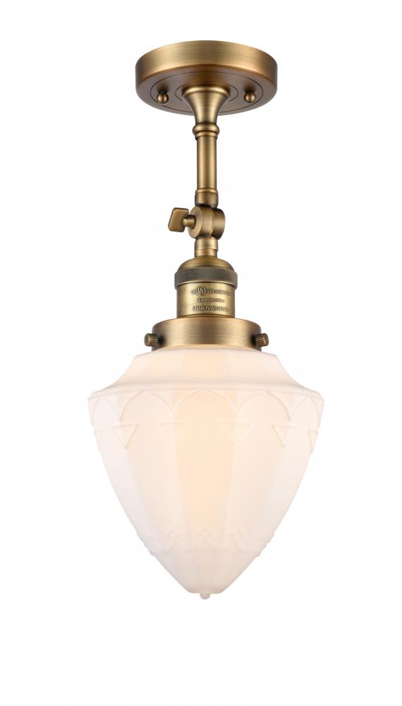 Bullet - 1 Light - 6 inch - Brushed Brass - Semi-Flush Mount