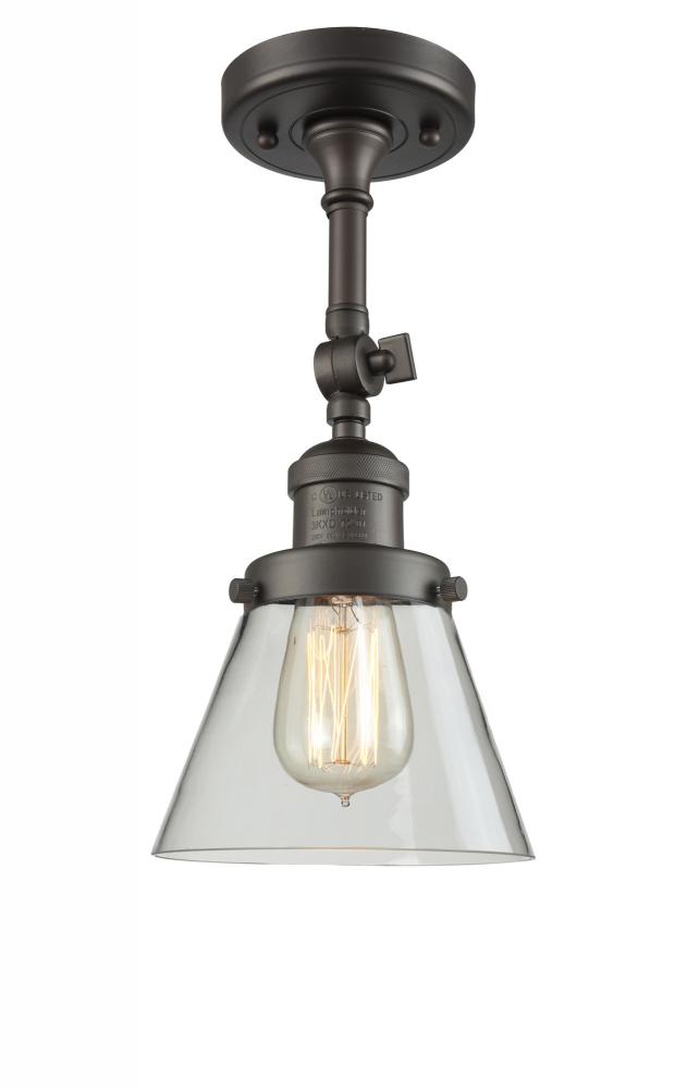 Cone - 1 Light - 6 inch - Oil Rubbed Bronze - Adjustable Semi-Flush Mount