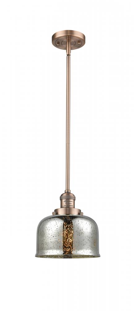 Bell - 1 Light - 8 inch - Antique Copper - Stem Hung - Mini Pendant