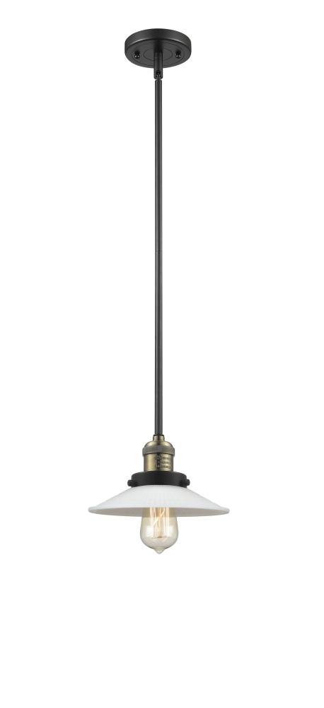 Halophane - 1 Light - 9 inch - Black Antique Brass - Stem Hung - Mini Pendant