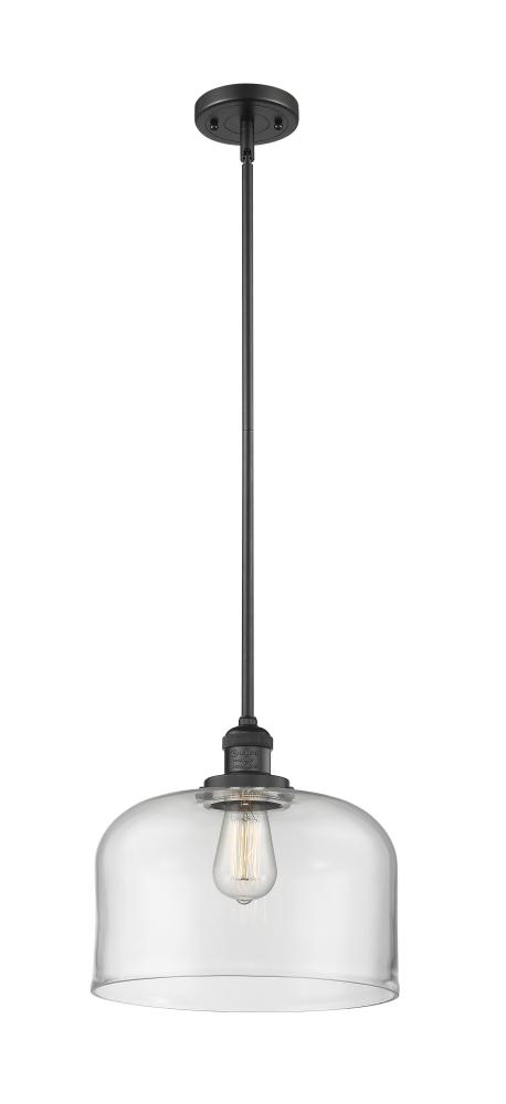 Bell - 1 Light - 12 inch - Matte Black - Stem Hung - Mini Pendant