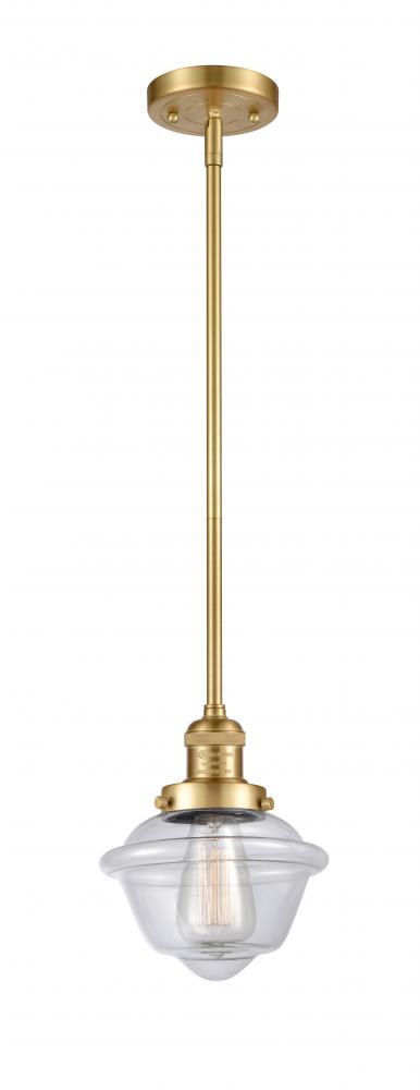 Oxford - 1 Light - 8 inch - Satin Gold - Stem Hung - Mini Pendant