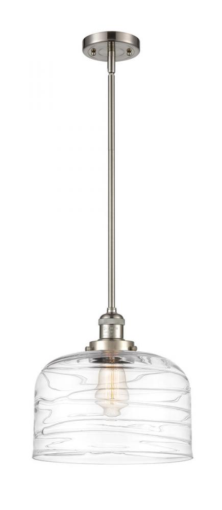 Bell - 1 Light - 12 inch - Brushed Satin Nickel - Stem Hung - Mini Pendant