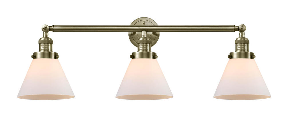 Cone - 3 Light - 32 inch - Antique Brass - Bath Vanity Light