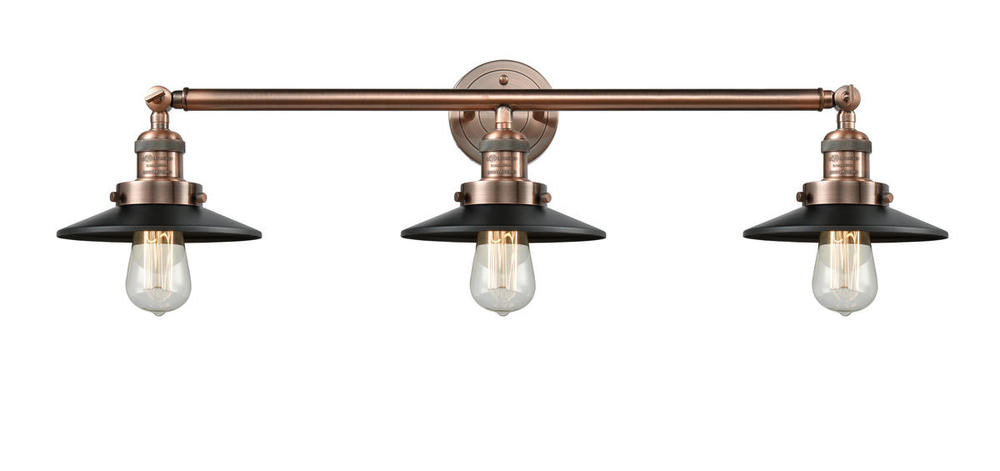 Railroad - 3 Light - 32 inch - Antique Copper - Bath Vanity Light