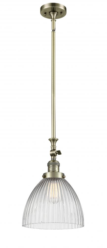 Seneca Falls - 1 Light - 10 inch - Antique Brass - Stem Hung - Adjustable Mini Pendant
