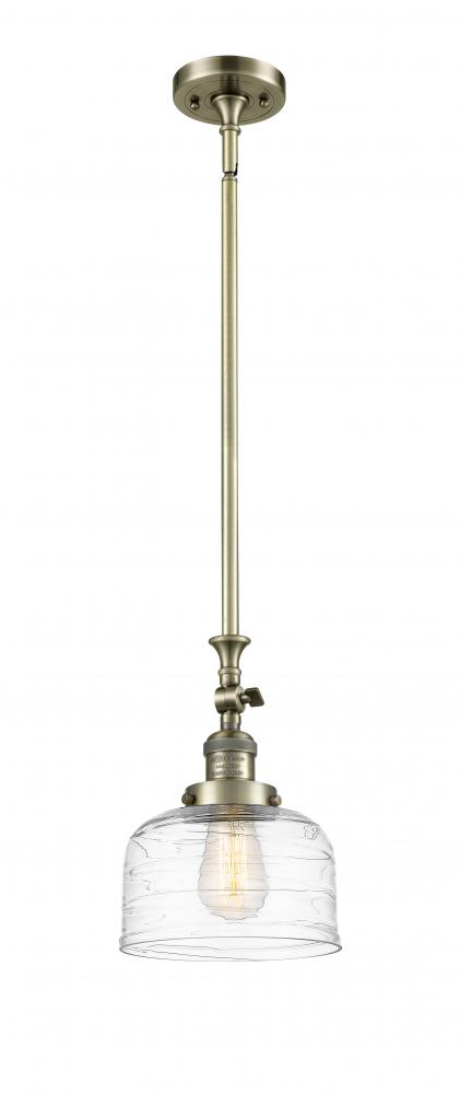 Bell - 1 Light - 8 inch - Antique Brass - Stem Hung - Mini Pendant