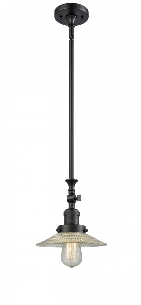 Halophane - 1 Light - 9 inch - Matte Black - Stem Hung - Mini Pendant