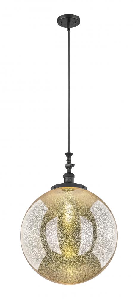 Beacon - 1 Light - 18 inch - Matte Black - Stem Hung - Adjustable Mini Pendant