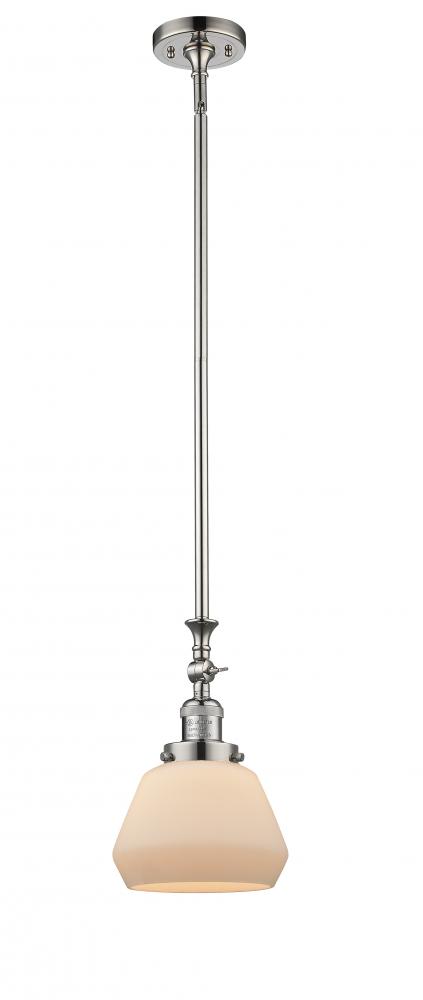 Fulton - 1 Light - 7 inch - Polished Nickel - Stem Hung - Adjustable Mini Pendant