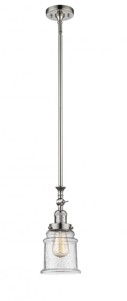 Canton - 1 Light - 6 inch - Polished Nickel - Stem Hung - Adjustable Mini Pendant