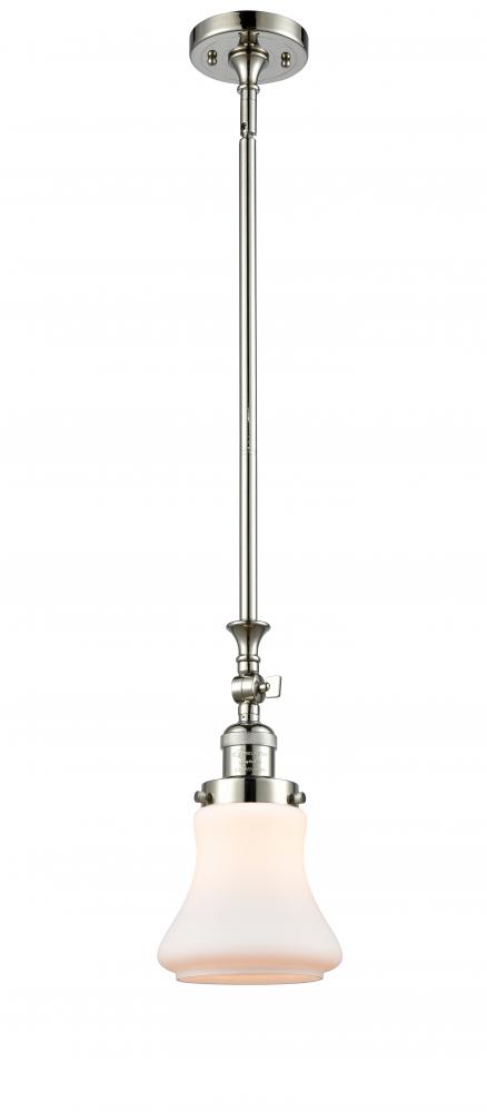 Bellmont - 1 Light - 6 inch - Polished Nickel - Stem Hung - Mini Pendant