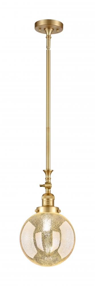 Beacon - 1 Light - 8 inch - Satin Gold - Stem Hung - Adjustable Mini Pendant