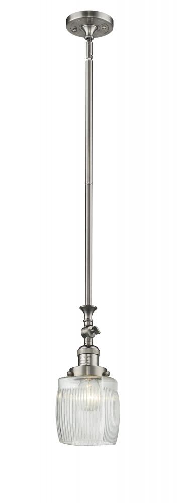 Colton - 1 Light - 6 inch - Brushed Satin Nickel - Stem Hung - Adjustable Mini Pendant