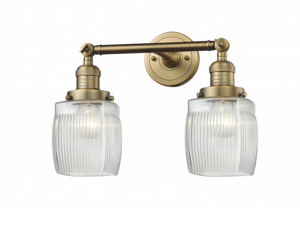 Colton - 2 Light - 16 inch - Brushed Brass - Bath Vanity Light