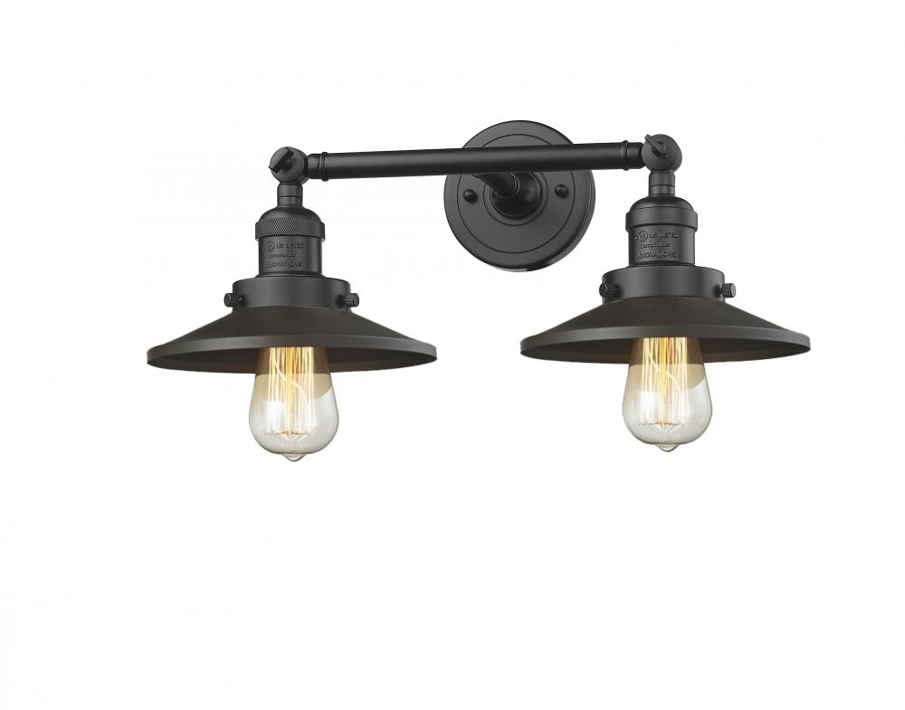 Railroad - 2 Light - 18 inch - Oil Rubbed Bronze - Bath Vanity Light