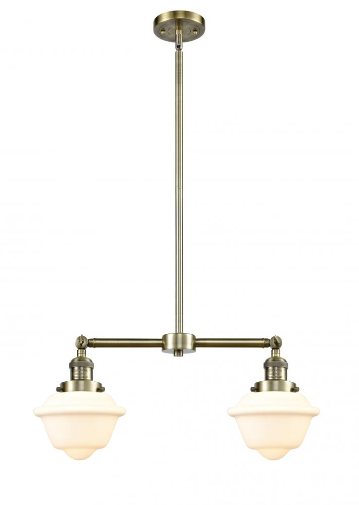 Oxford - 2 Light - 24 inch - Antique Brass - Stem Hung - Island Light