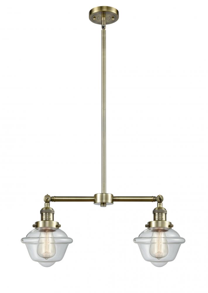 Oxford - 2 Light - 24 inch - Antique Brass - Stem Hung - Island Light