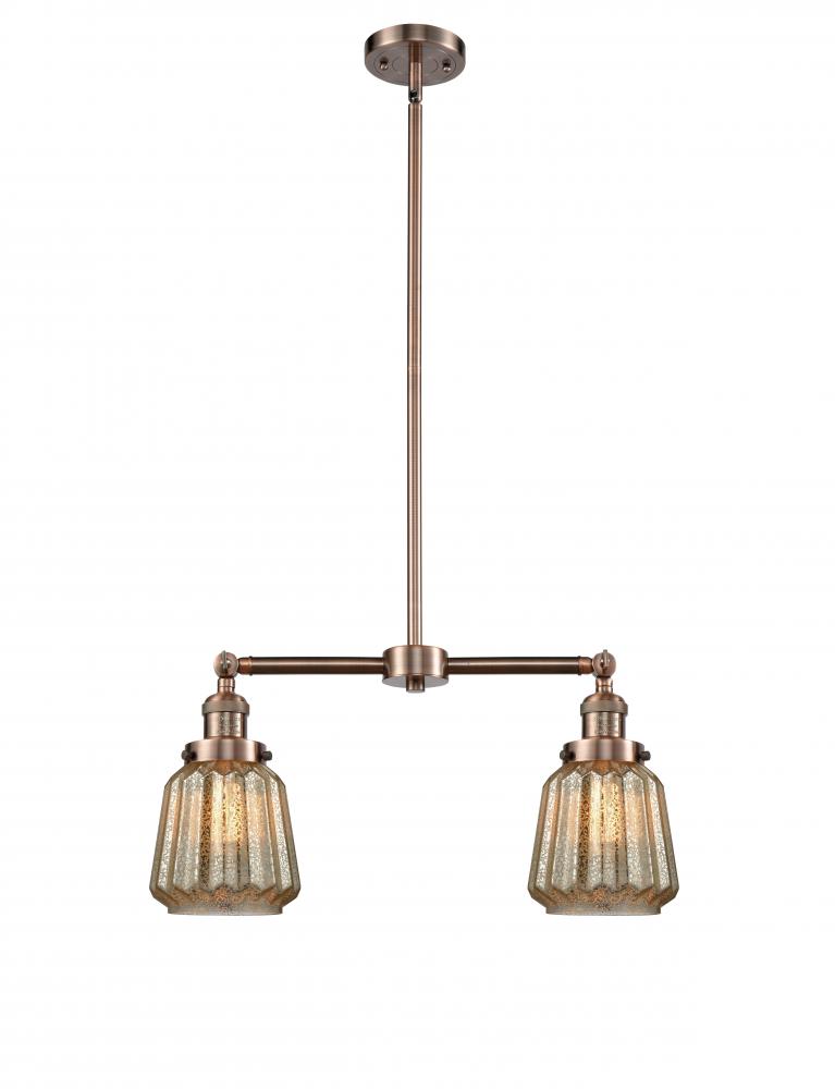 Chatham - 2 Light - 21 inch - Antique Copper - Stem Hung - Island Light