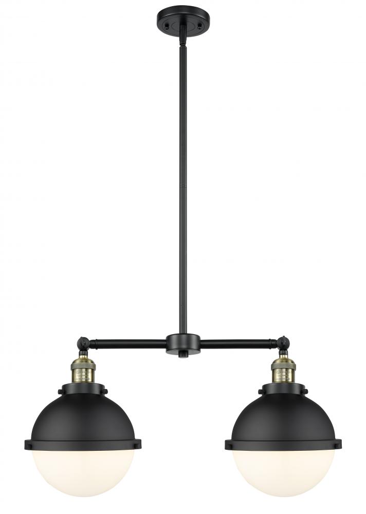 Hampden - 2 Light - 18 inch - Black Antique Brass - Stem Hung - Adjustable Island Light